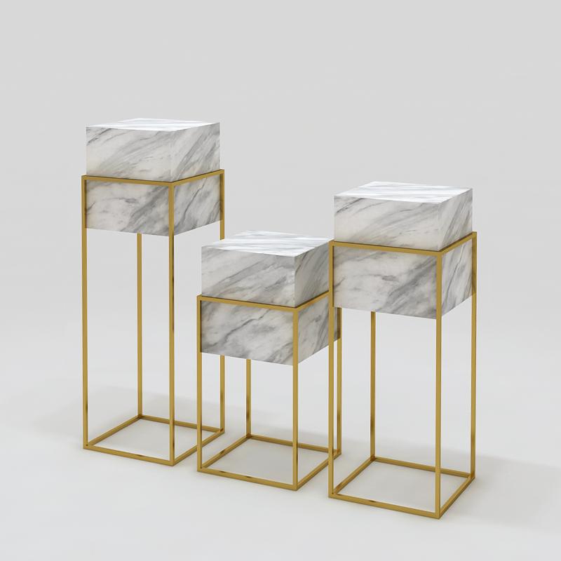 マーブルゴールドキューブテーブル|誉PRINTING