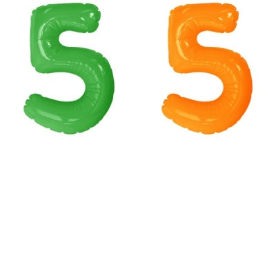 エアポップレターバルーン (ピンク,レッド,ブルー,イエロー,グリーン,オレンジ) 「5」|誉PRINTING