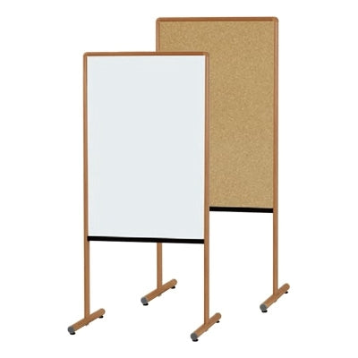 <国産>木目調枠 案内板スチールホワイトボードL(両面)|誉PRINTING