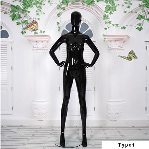 全身 女性リアルマネキン【グロスブラック】|誉PRINTING