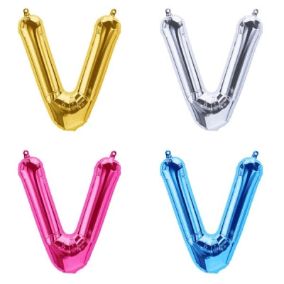 プレミアムレターバルーン (ローズゴールド,ゴールド,シルバー,マゼンタ,ブルー)(16",34")「V」|誉PRINTING