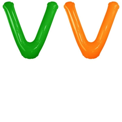 エアポップレターバルーン (ピンク,レッド,ブルー,イエロー,グリーン,オレンジ) 「V」|誉PRINTING
