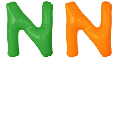 エアポップレターバルーン (ピンク,レッド,ブルー,イエロー,グリーン,オレンジ) 「N」|誉PRINTING