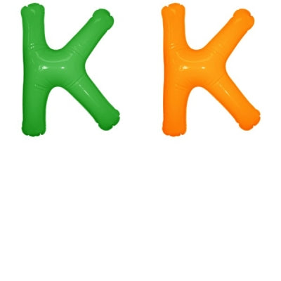 エアポップレターバルーン (ピンク,レッド,ブルー,イエロー,グリーン,オレンジ) 「K」|誉PRINTING
