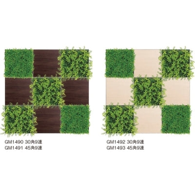 組み合わせグリーン グリーン×木彫&ファブリック 9連セット|誉PRINTING