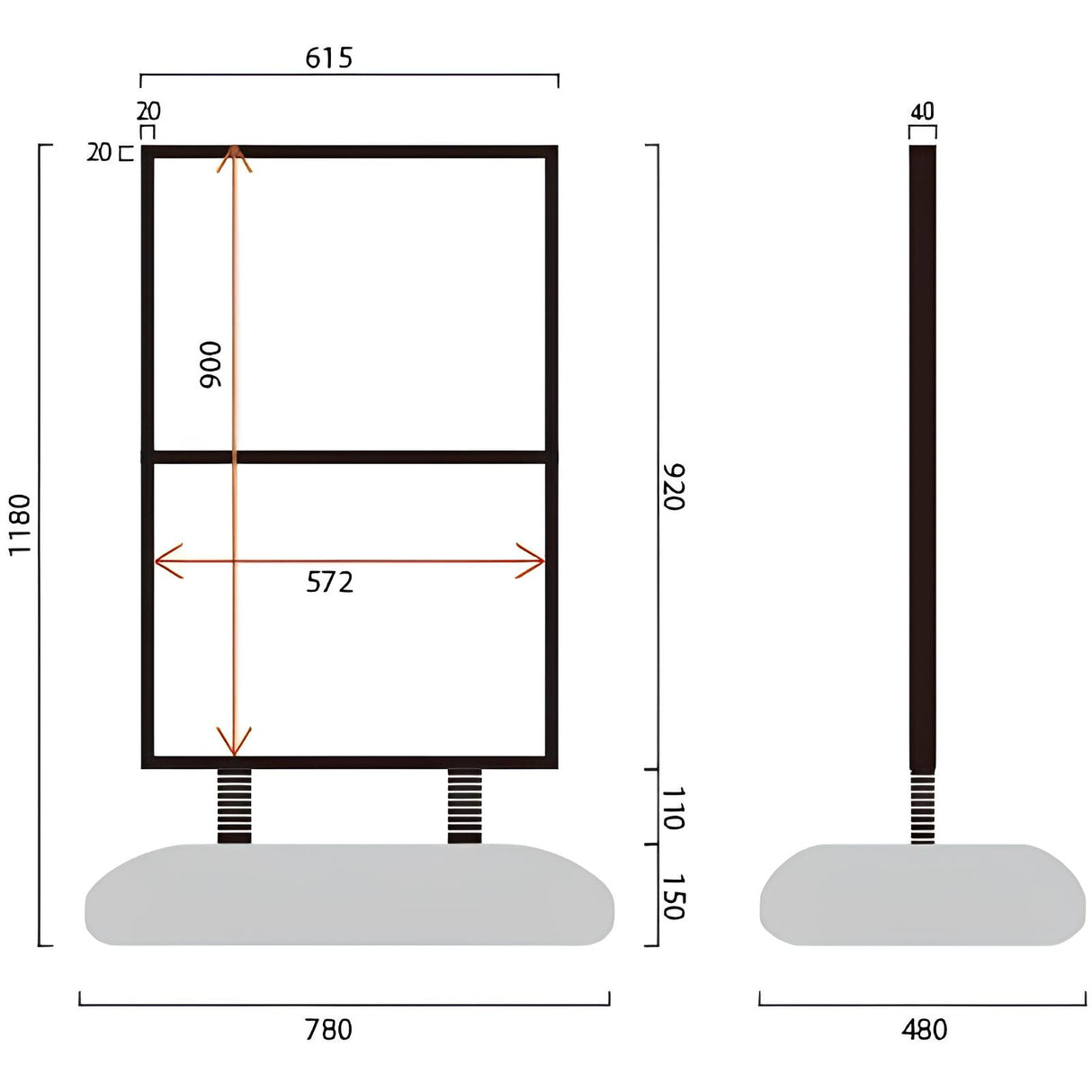 スライド式縦長看板 タンク付き|誉PRINTING