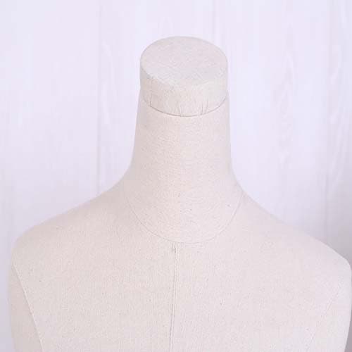 【リネン素材×木製アーム】ヘッドレス女性ハーフボディマネキン|誉PRINTING