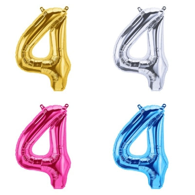 プレミアムレターバルーン (ローズゴールド,ゴールド,シルバー,マゼンタ,ブルー,ブラック)(16",34")「4」|誉PRINTING
