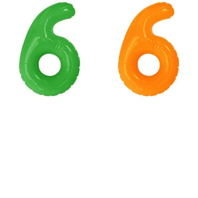 エアポップレターバルーン (ピンク,レッド,ブルー,イエロー,グリーン,オレンジ) 「6」|誉PRINTING