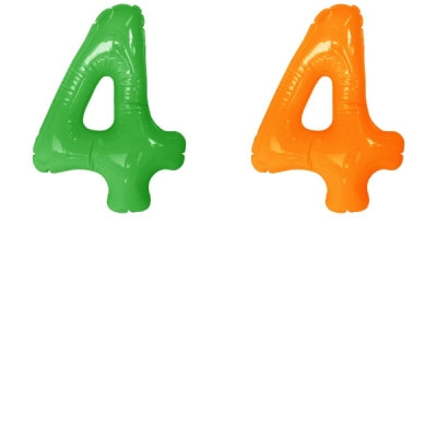 エアポップレターバルーン (ピンク,レッド,ブルー,イエロー,グリーン,オレンジ) 「4」|誉PRINTING