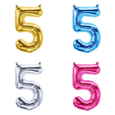 プレミアムレターバルーン (ローズゴールド,ゴールド,シルバー,マゼンタ,ブラック)(16",34")「5」|誉PRINTING