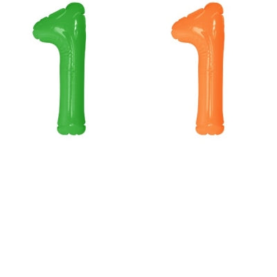 エアポップレターバルーン (ピンク,レッド,ブルー,イエロー,グリーン,オレンジ) 「1」|誉PRINTING
