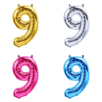 プレミアムレターバルーン (ローズゴールド,ゴールド,シルバー,マゼンタ,ブルー,ブラック)(16",34")「9」|誉PRINTING