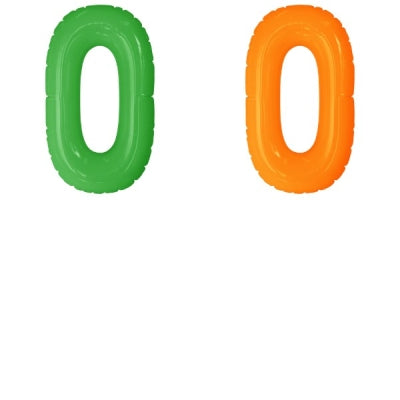 エアポップレターバルーン (ピンク,レッド,ブルー,イエロー,グリーン,オレンジ) 「0」|誉PRINTING