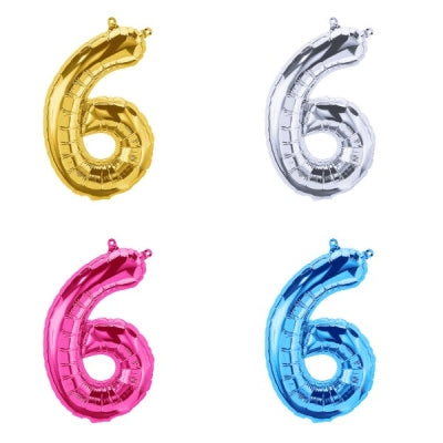 プレミアムレターバルーン (ローズゴールド,ゴールド,シルバー,マゼンタ,ブラック)(16",34")「6」|誉PRINTING