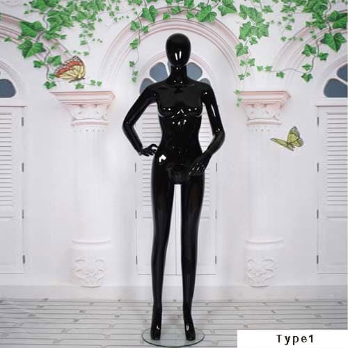 全身 女性マネキン【グロスブラック】|誉PRINTING