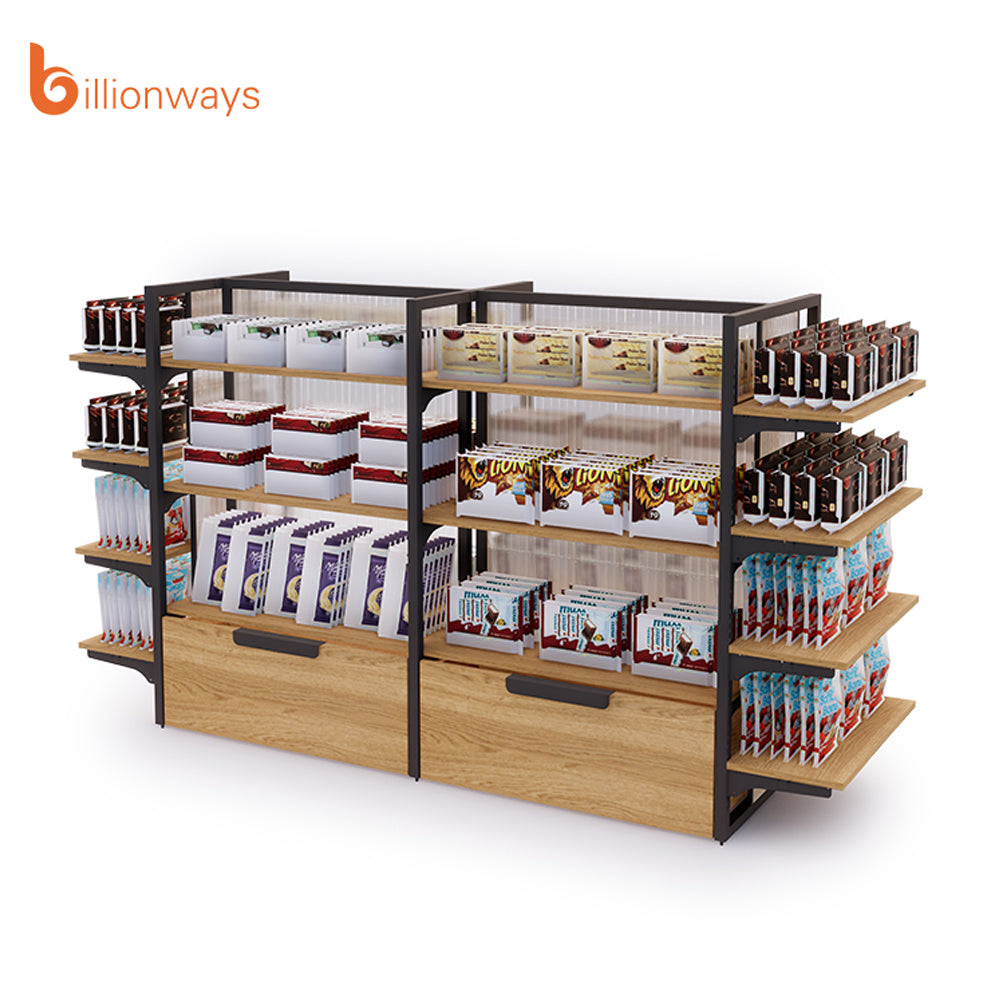 木製ディスプレイラック卸売スーパーマーケット小売ディスプレイスタンド|誉PRINTING
