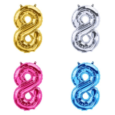 プレミアムレターバルーン (ローズゴールド,ゴールド,シルバー,マゼンタ,ブルー,ブラック)(16",34")「8」|誉PRINTING