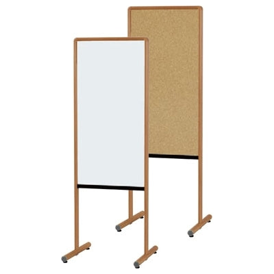 <国産>木目調枠 案内板スチールホワイトボードM(両面)|誉PRINTING