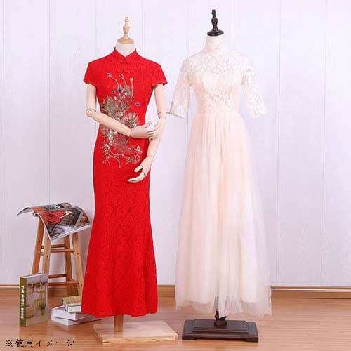 【リネン素材×木製アーム】女性 ハーフボディマネキン B|誉PRINTING