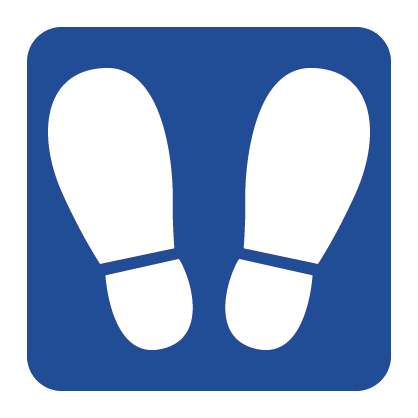 【コロナ対策】ソーシャルディスタンス 足マーク床用 誘導シール|誉PRINTING