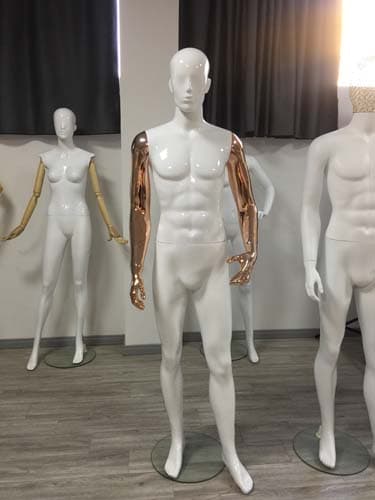 ワイヤーヘッド 男性マネキン【ゴールドクローム×ホワイト】|誉PRINTING