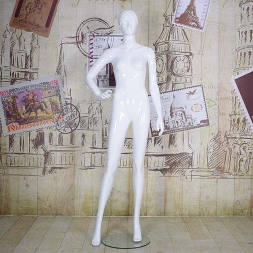 全身 女性リアルマネキン【グロスホワイト】|誉PRINTING