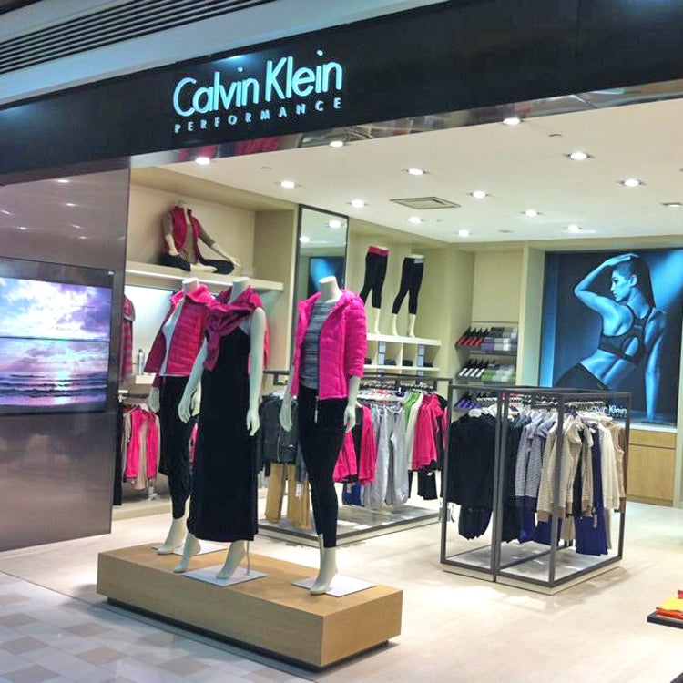 カスタム木製小売衣類ディスプレイラックテーブルスタンド|誉PRINTING