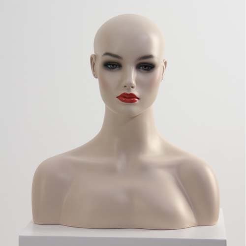 【リアルフェイス】肩付きマネキンヘッド|誉PRINTING