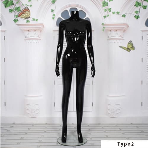 ヘッドレス 女性マネキン【グロスブラック】|誉PRINTING