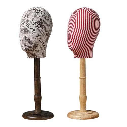 マネキンヘッド【ファブリック×木製スタンド】|誉PRINTING