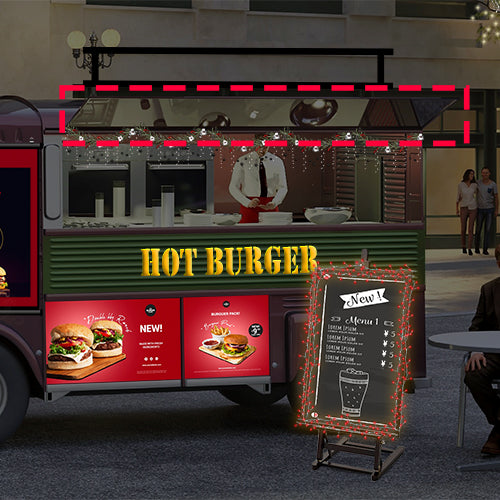 マジックテープで固定できるオーニング用前垂れ|誉PRINTING