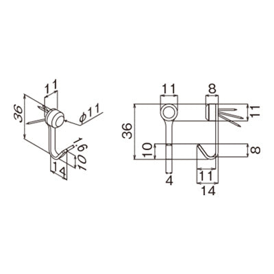 石こうボード・ベニヤ壁用 ひも掛け ニコピンフック (5コセット)|誉PRINTING