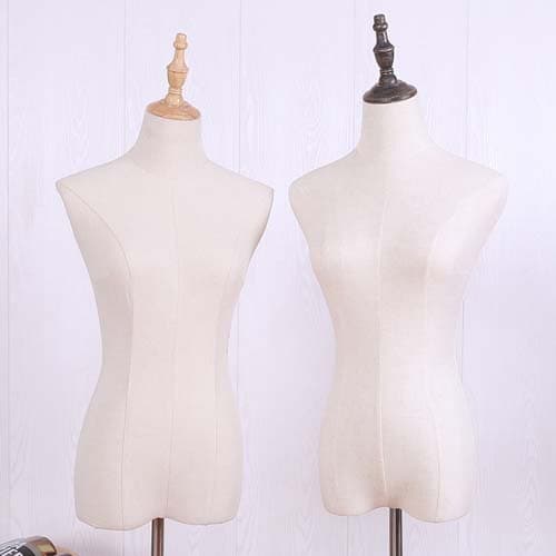 【リネン素材×木製アーム】女性 ハーフボディマネキン B|誉PRINTING