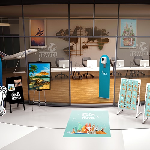 【コロナ対策】自動手指消毒器 印刷パネル付フロアタイプ AHS-008|誉PRINTING