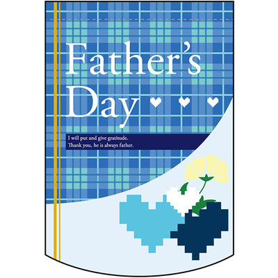 変形タペストリー&フラッグ-GNB Fathers Day チェック柄 (円カット)(3コ入)|誉PRINTING