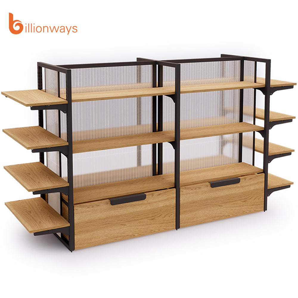 木製ディスプレイラック卸売スーパーマーケット小売ディスプレイスタンド|誉PRINTING