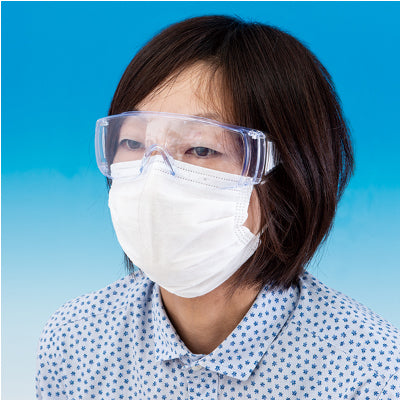 【コロナ対策】飛沫カットゴーグル クリア (5コセット)|誉PRINTING