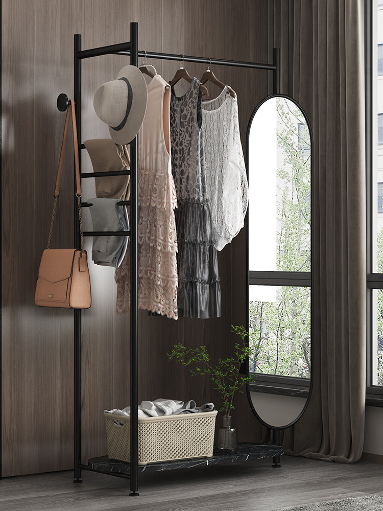 ゴールドミラー付きハンガーラック03|誉PRINTING