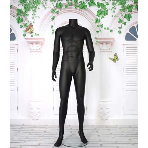 ヘッドレス 男性マネキン【マットブラック】03|誉PRINTING