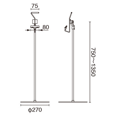 マルチクリップスタンド ロング クローム|誉PRINTING