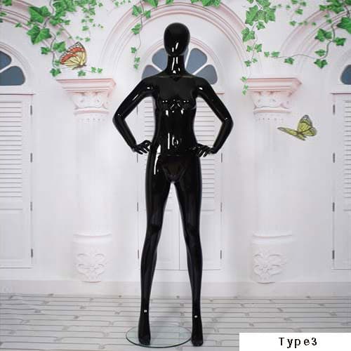 全身 女性マネキン【グロスブラック】|誉PRINTING