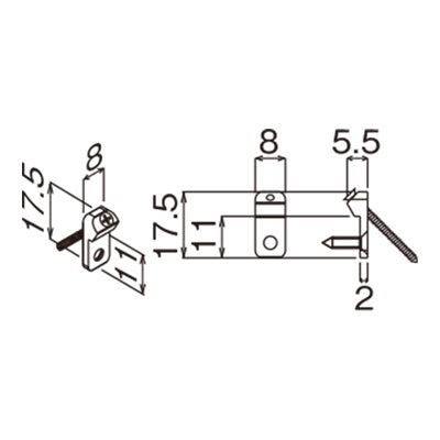 石こうボード・ベニヤ・木壁用 下振れ・上がり止め金具(5コセット)|誉PRINTING