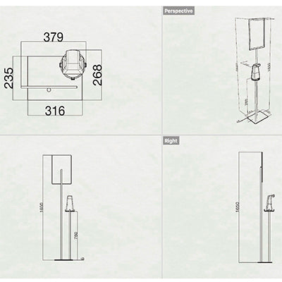 【コロナ対策】消毒液用 A3パネル付スタンド AHS-014|誉PRINTING