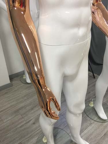 ワイヤーヘッド 男性マネキン【ゴールドクローム×ホワイト】|誉PRINTING