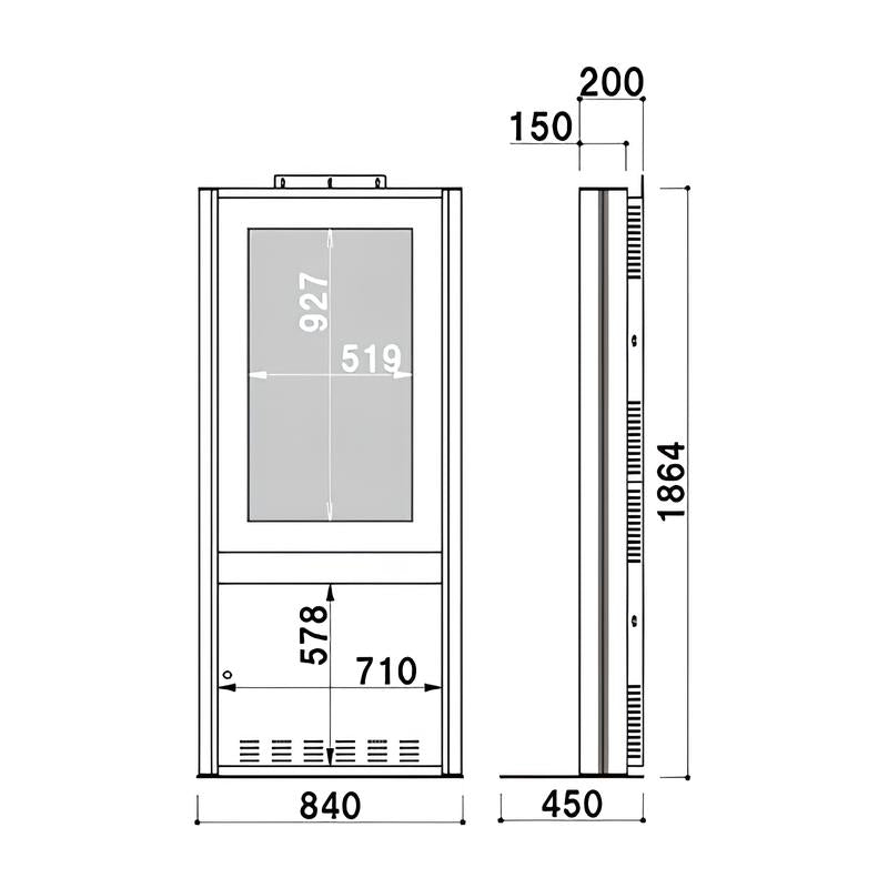 電子サイネージ用 大型壁寄せタイプ 42型用|誉PRINTING