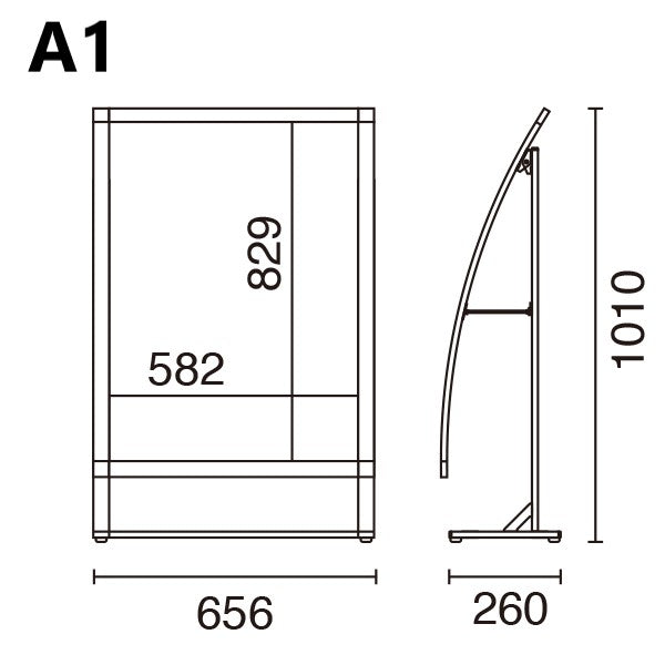 省スペースカーブスタンド スリムポスター看板