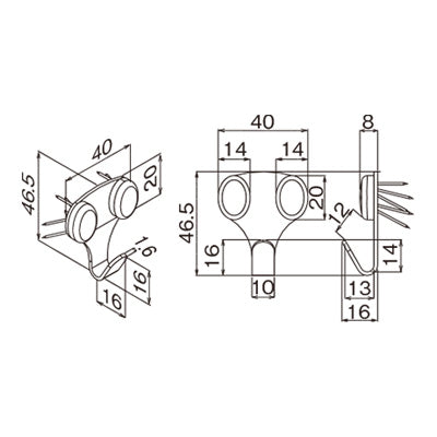 石こうボード・ベニヤ壁用 ひも掛け 剛力フック (5コセット)|誉PRINTING