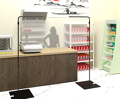 【コロナ対策】飛沫感染対策カーテン付フロアスタンド|誉PRINTING