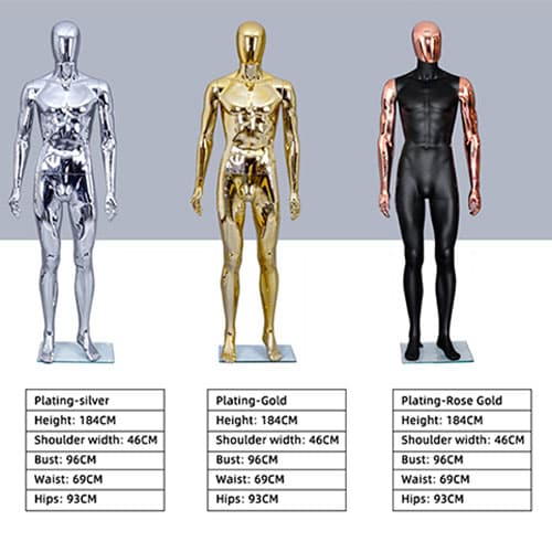 全身 男性マネキン【メタリックボディ】|誉PRINTING